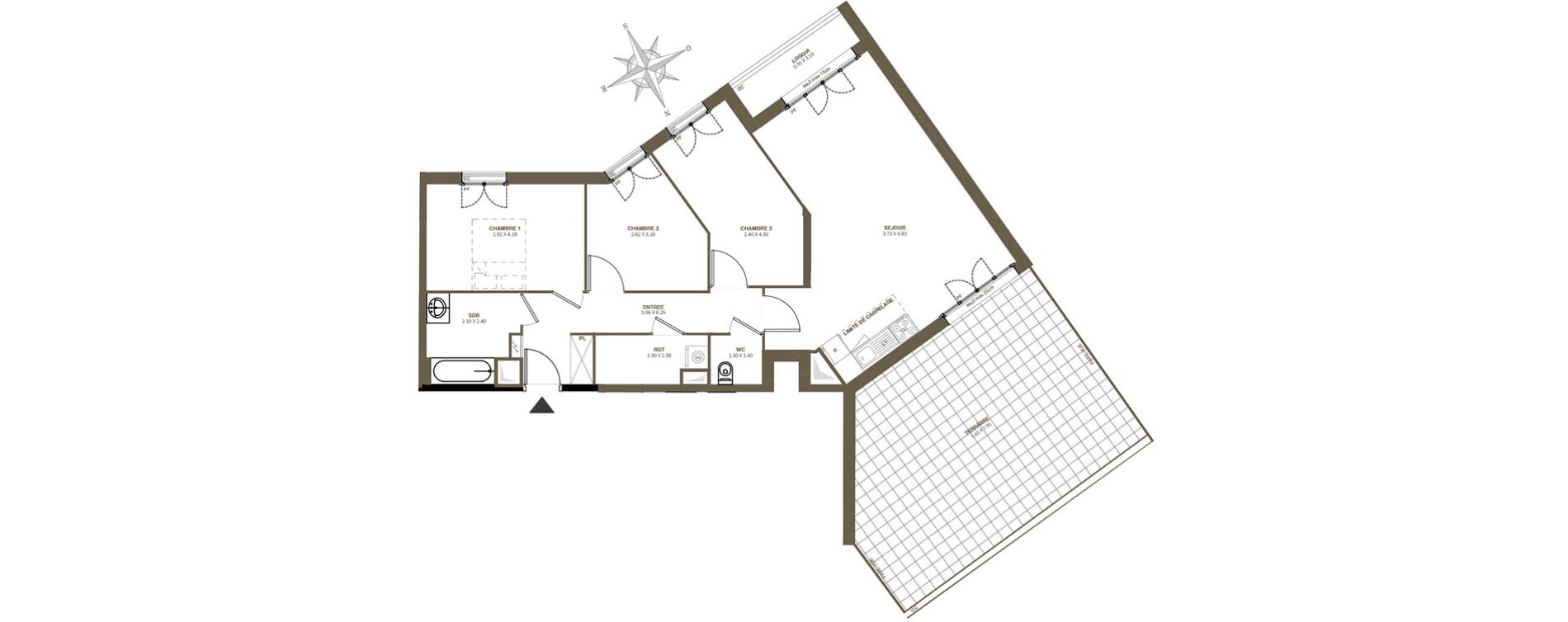 Appartement T4 de 85,10 m2 &agrave; Noisy-Le-Grand Centre
