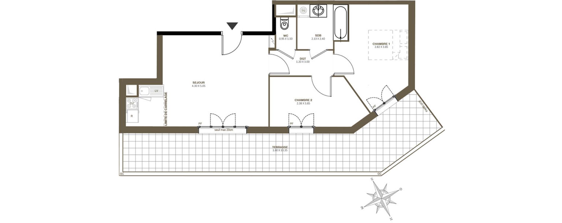 Appartement T3 de 58,60 m2 &agrave; Noisy-Le-Grand Centre