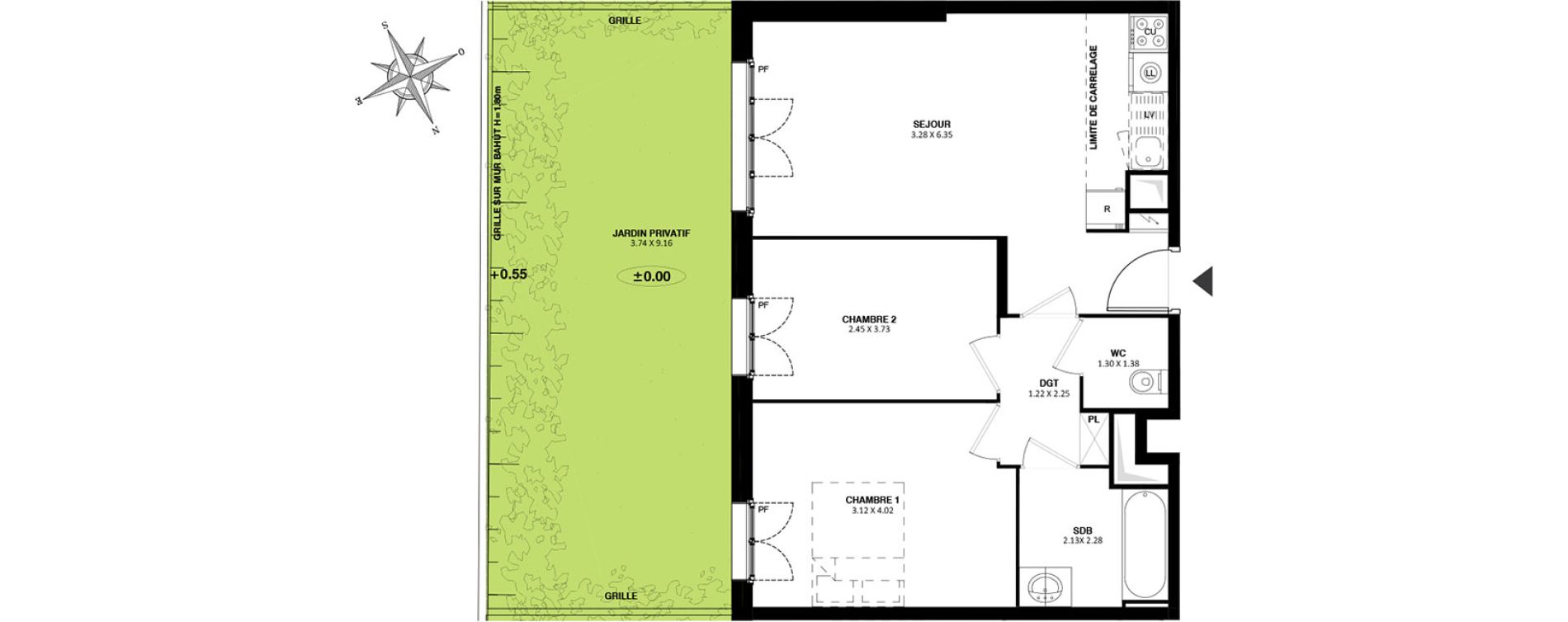 Appartement T3 de 54,45 m2 &agrave; Noisy-Le-Grand Centre