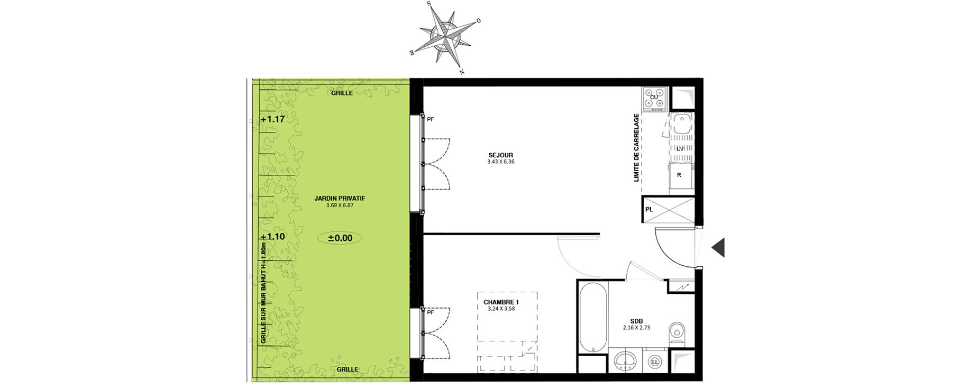 Appartement T2 de 40,95 m2 &agrave; Noisy-Le-Grand Centre