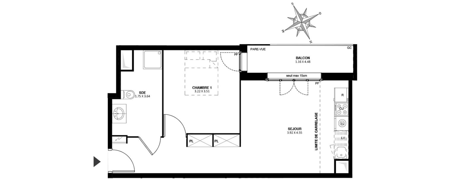 Appartement T2 de 43,70 m2 &agrave; Noisy-Le-Grand Centre