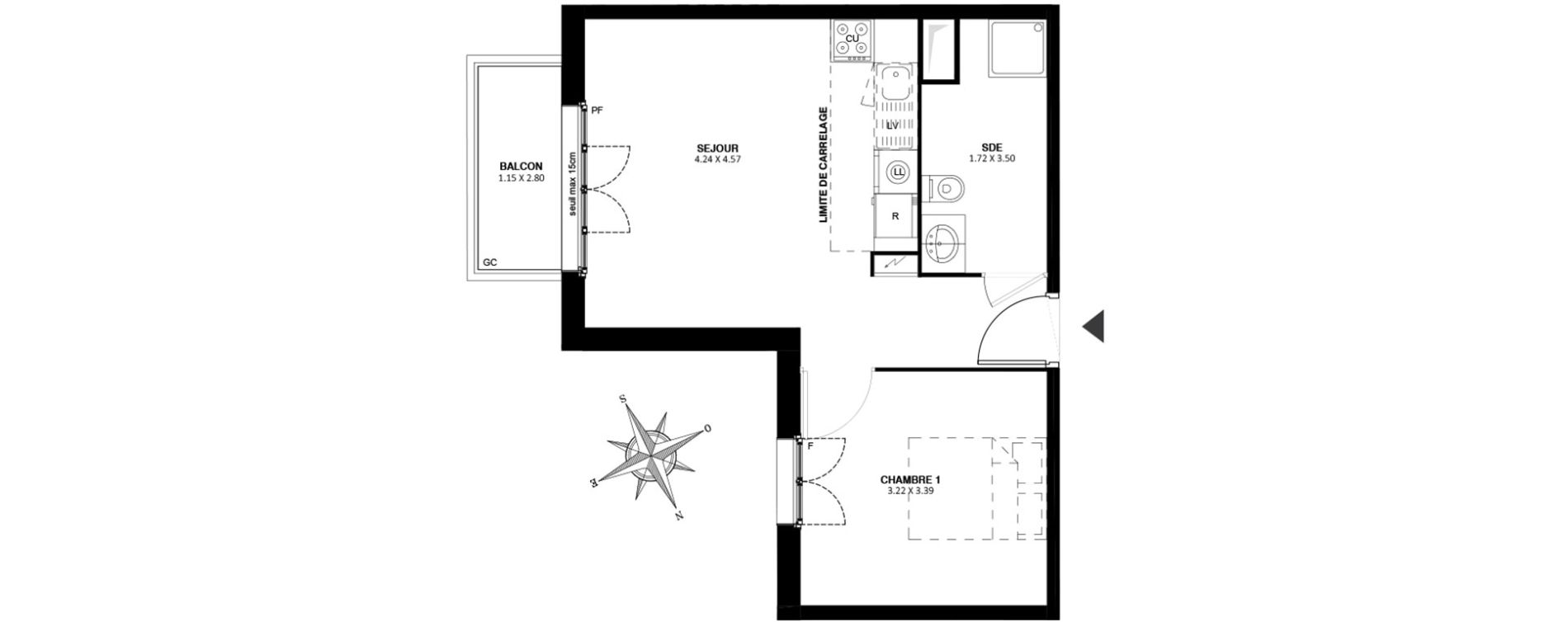 Appartement T2 de 38,95 m2 &agrave; Noisy-Le-Grand Centre