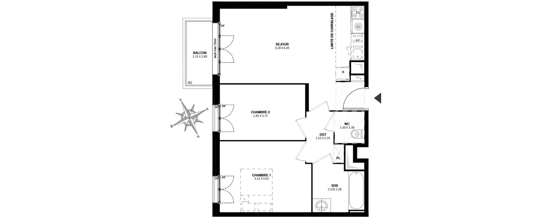 Appartement T3 de 54,40 m2 &agrave; Noisy-Le-Grand Centre