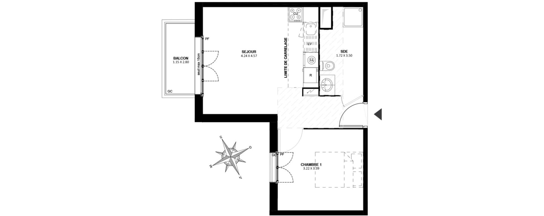 Appartement T2 de 38,95 m2 &agrave; Noisy-Le-Grand Centre