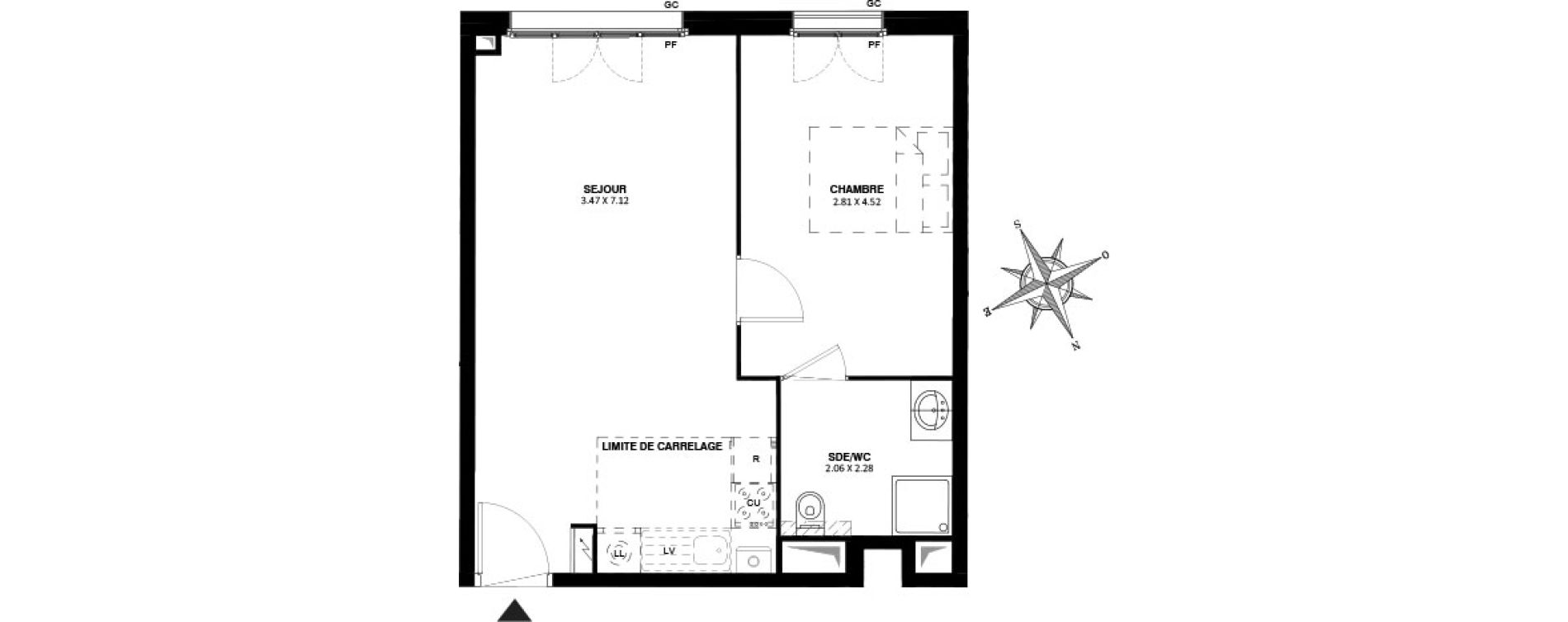 Appartement T2 de 43,30 m2 &agrave; Noisy-Le-Grand Centre