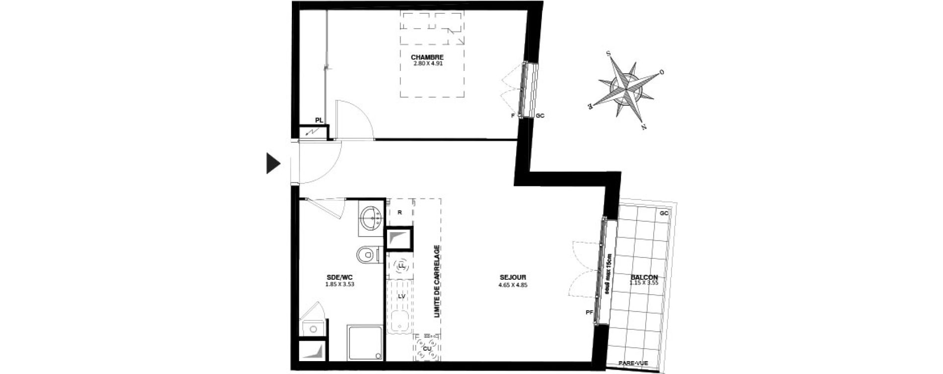 Appartement T2 de 42,50 m2 &agrave; Noisy-Le-Grand Centre