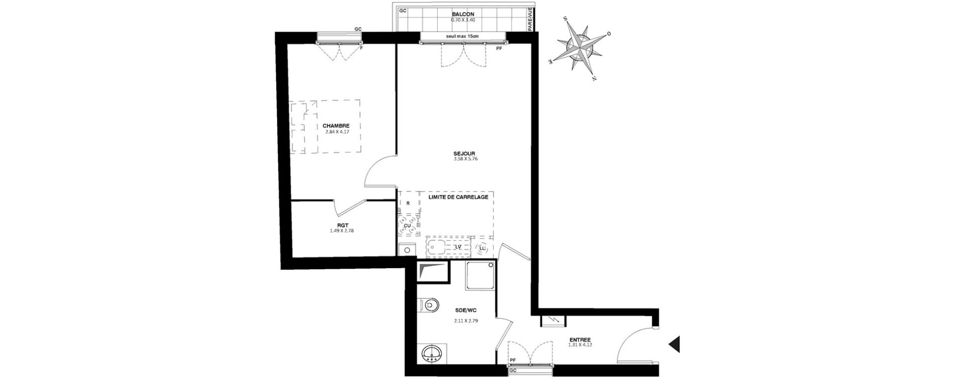 Appartement T2 de 48,50 m2 &agrave; Noisy-Le-Grand Centre