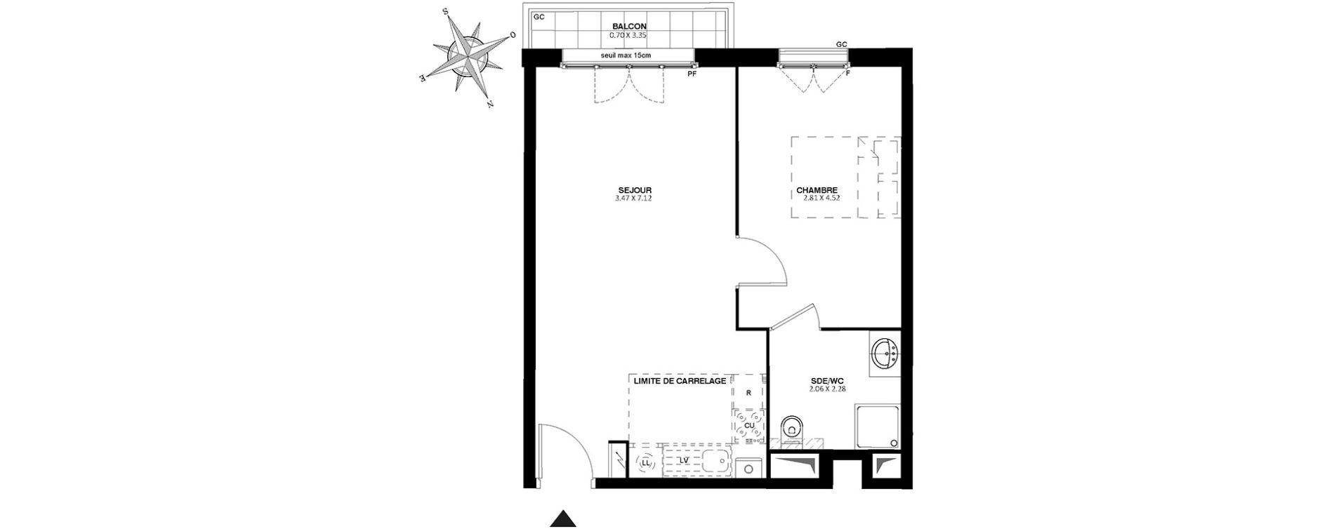 Appartement T2 de 43,25 m2 &agrave; Noisy-Le-Grand Centre
