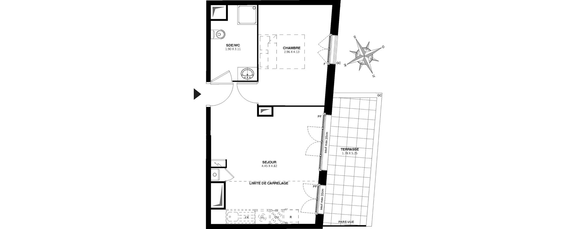 Appartement T2 de 39,80 m2 &agrave; Noisy-Le-Grand Centre