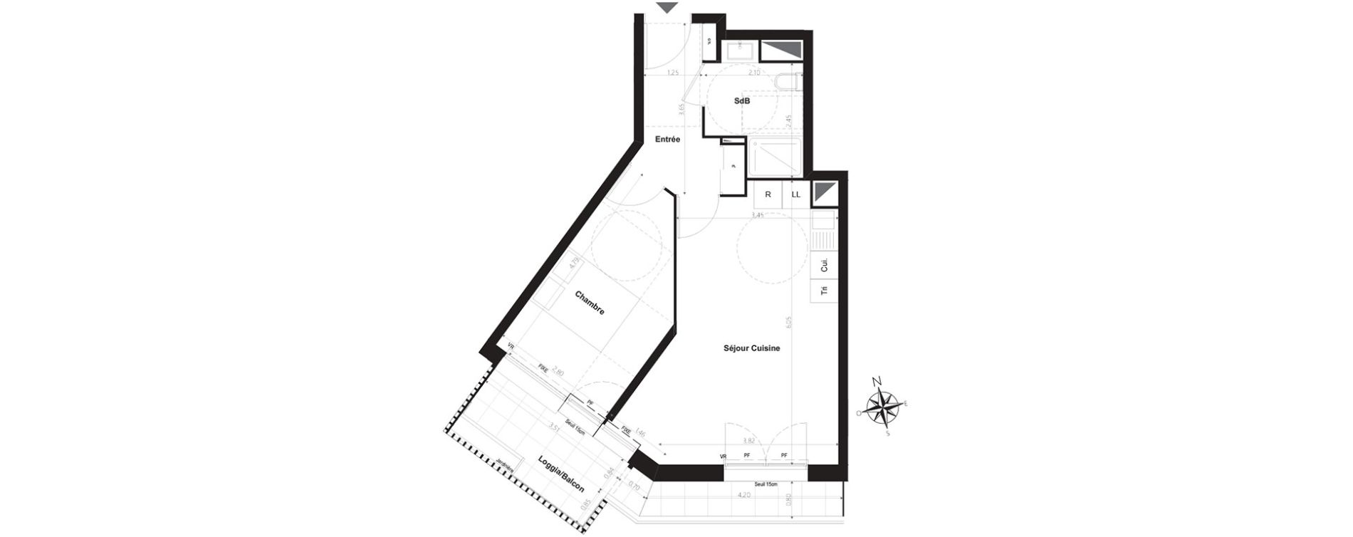 Appartement T2 de 44,57 m2 &agrave; Noisy-Le-Grand Maille-horizon