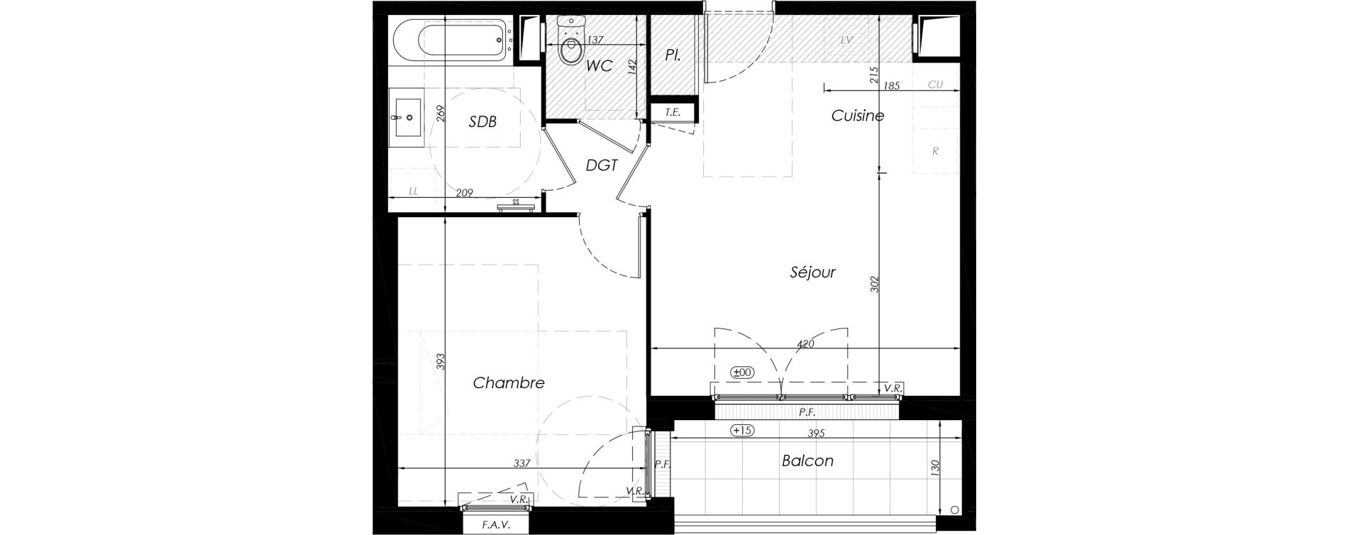 Appartement T2 de 43,27 m2 &agrave; Noisy-Le-Grand Centre