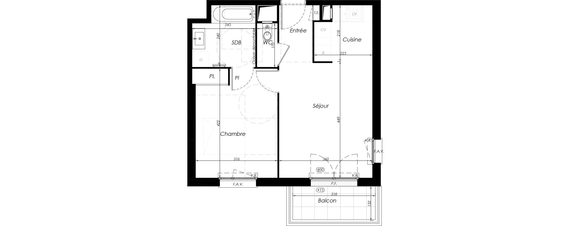 Appartement T2 de 43,52 m2 &agrave; Noisy-Le-Grand Centre