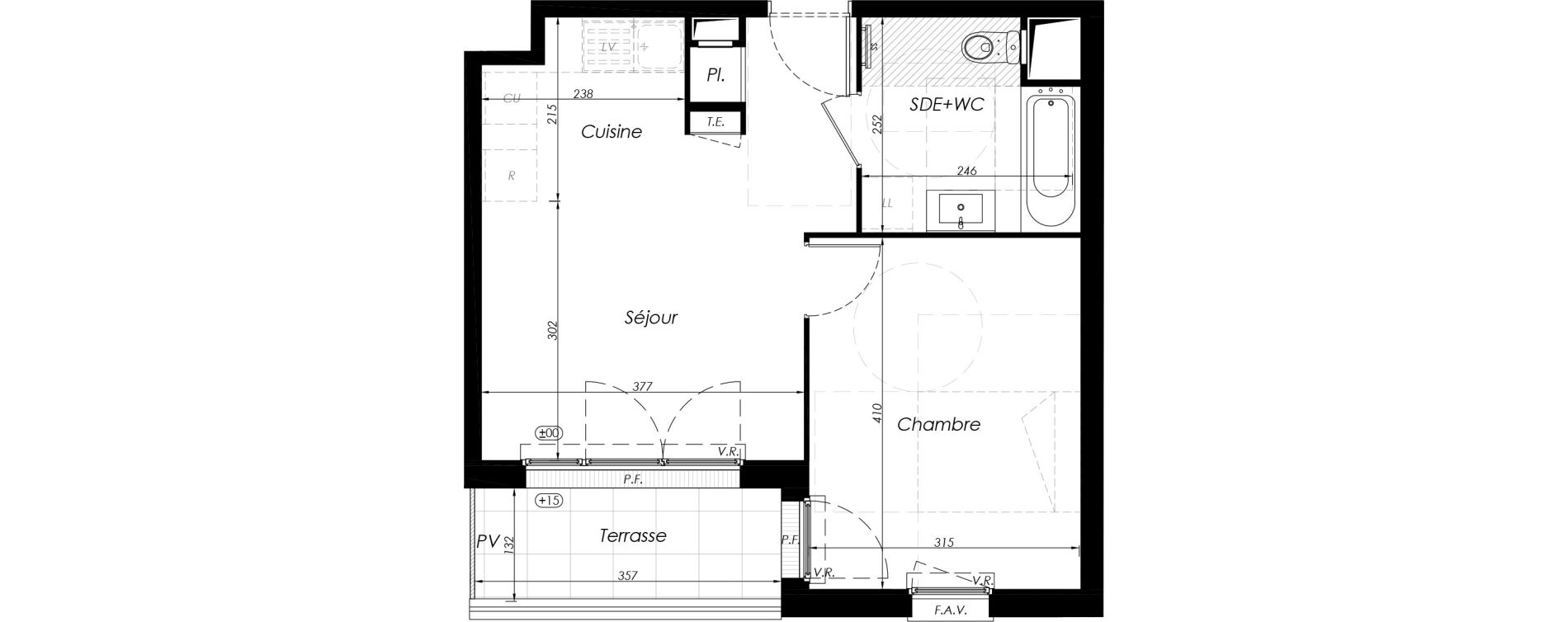 Appartement T2 de 38,96 m2 &agrave; Noisy-Le-Grand Centre