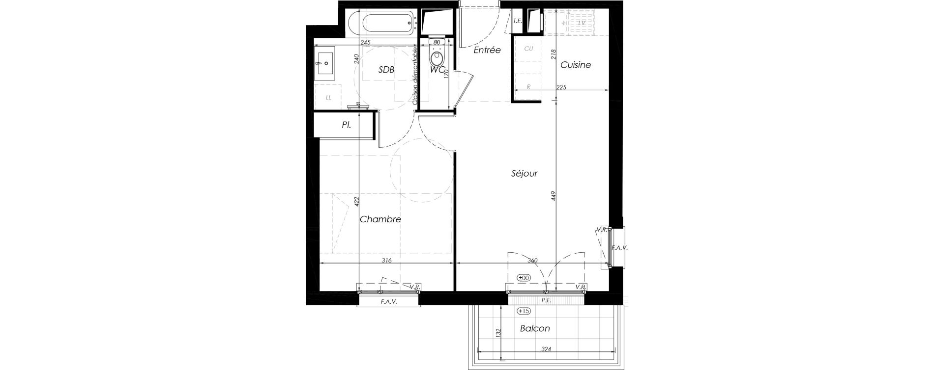 Appartement T2 de 43,52 m2 &agrave; Noisy-Le-Grand Centre