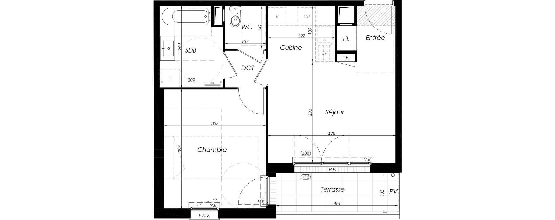 Appartement T2 de 43,17 m2 &agrave; Noisy-Le-Grand Centre