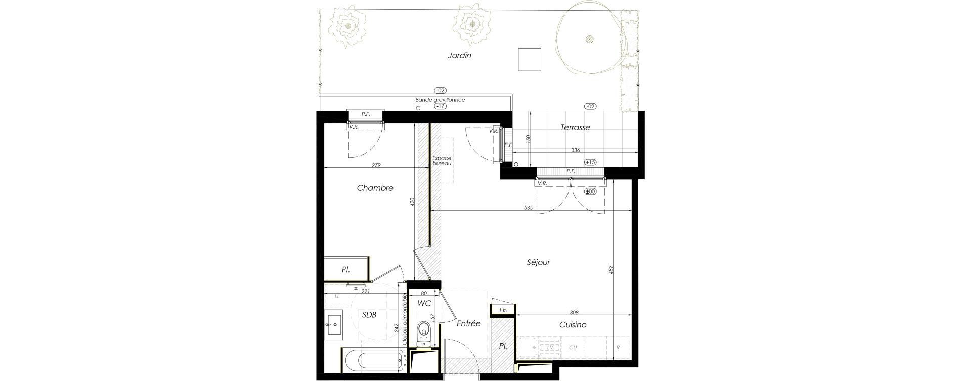 Appartement T2 de 46,62 m2 &agrave; Noisy-Le-Grand Centre