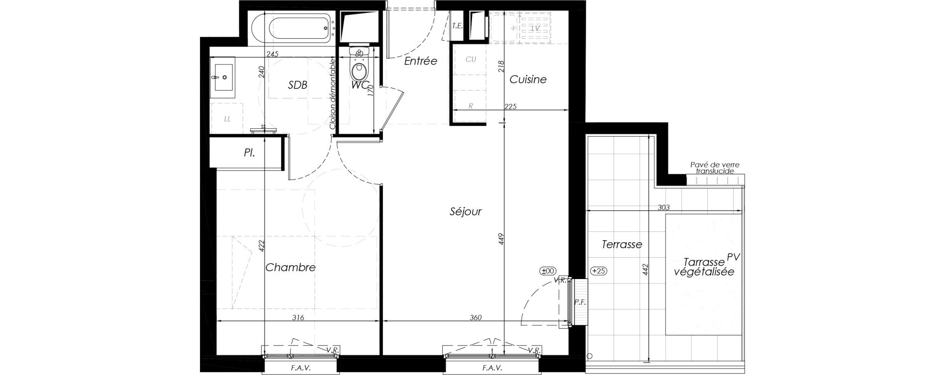 Appartement T2 de 43,52 m2 &agrave; Noisy-Le-Grand Centre