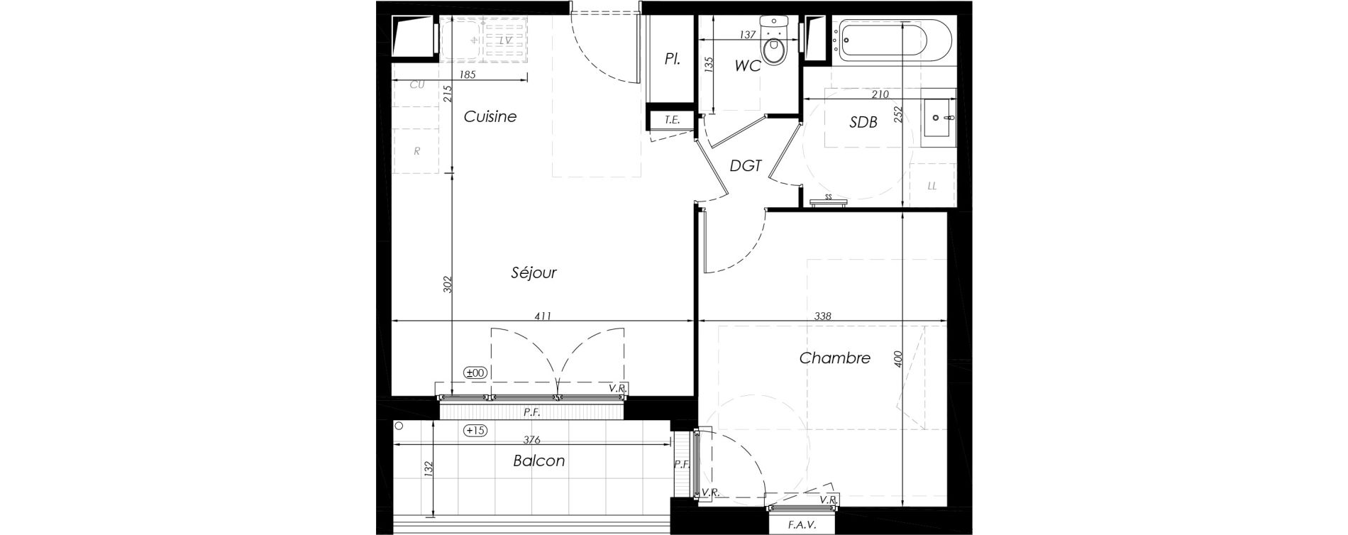 Appartement T2 de 42,86 m2 &agrave; Noisy-Le-Grand Centre