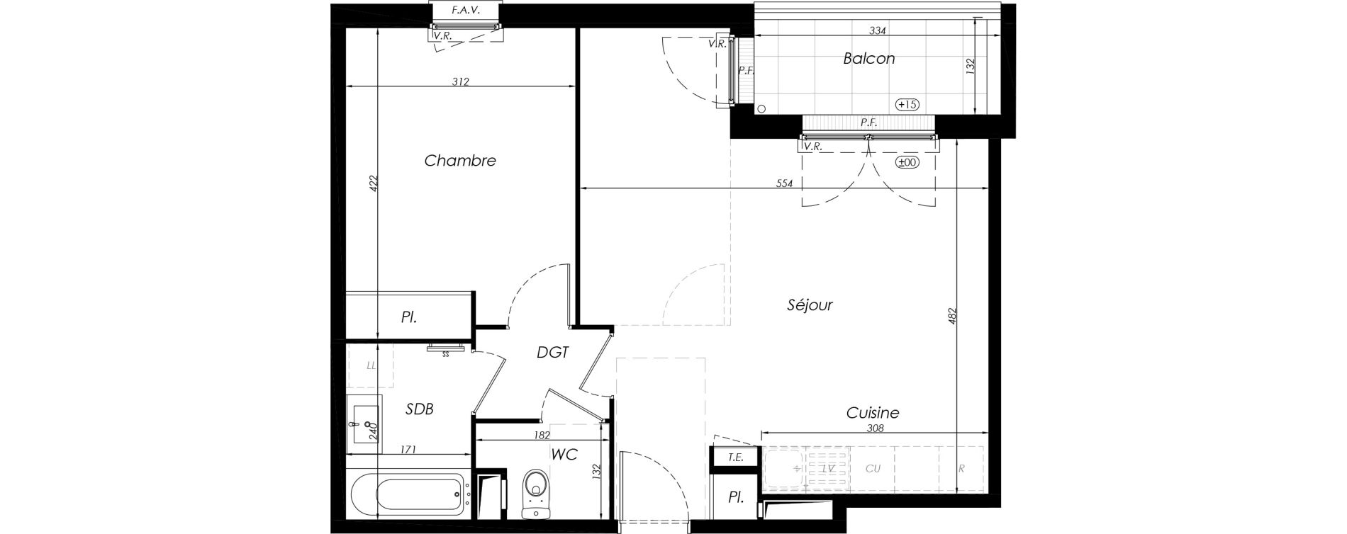 Appartement T2 de 50,43 m2 &agrave; Noisy-Le-Grand Centre