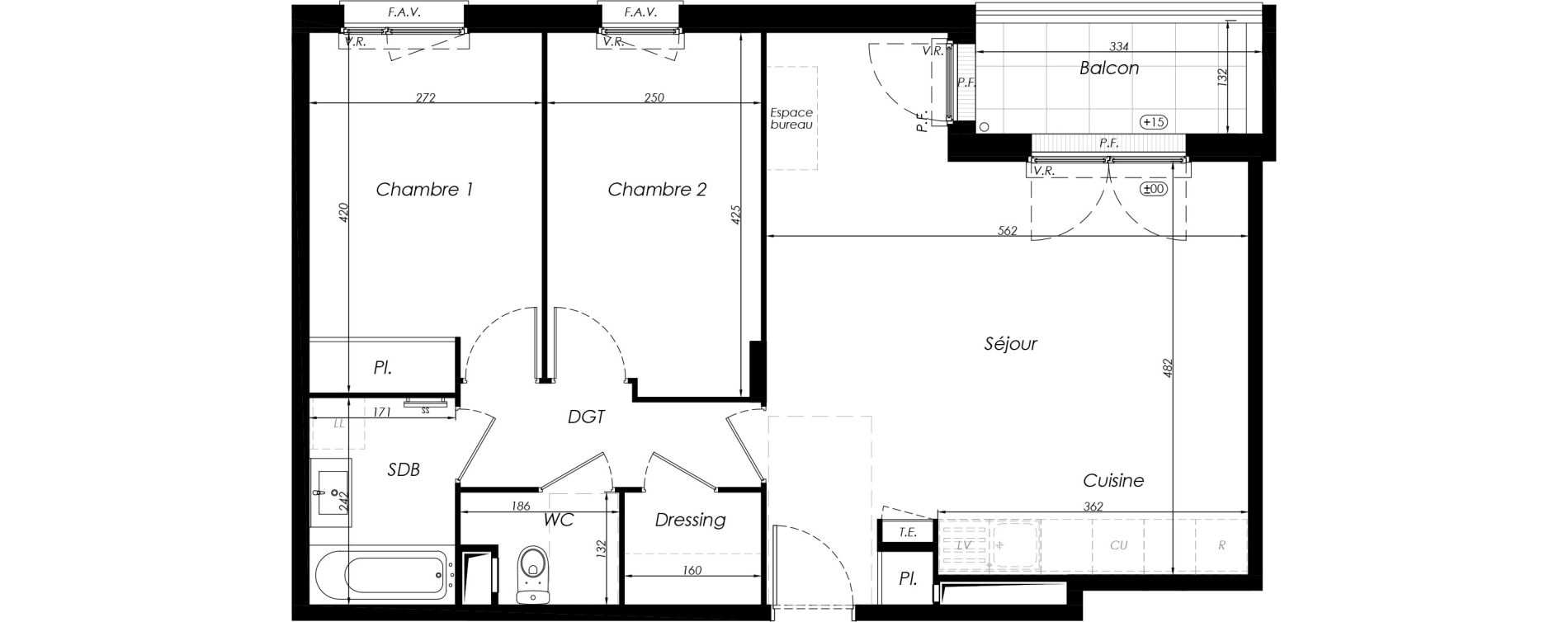 Appartement T3 de 64,57 m2 &agrave; Noisy-Le-Grand Centre