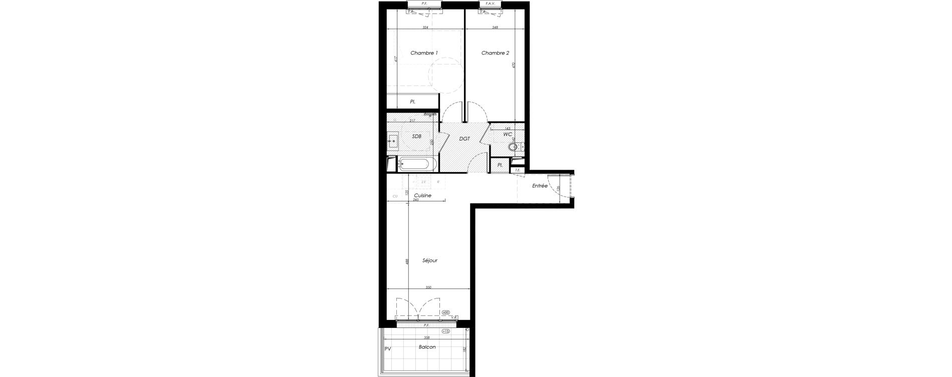 Appartement T3 de 64,28 m2 &agrave; Noisy-Le-Grand Centre