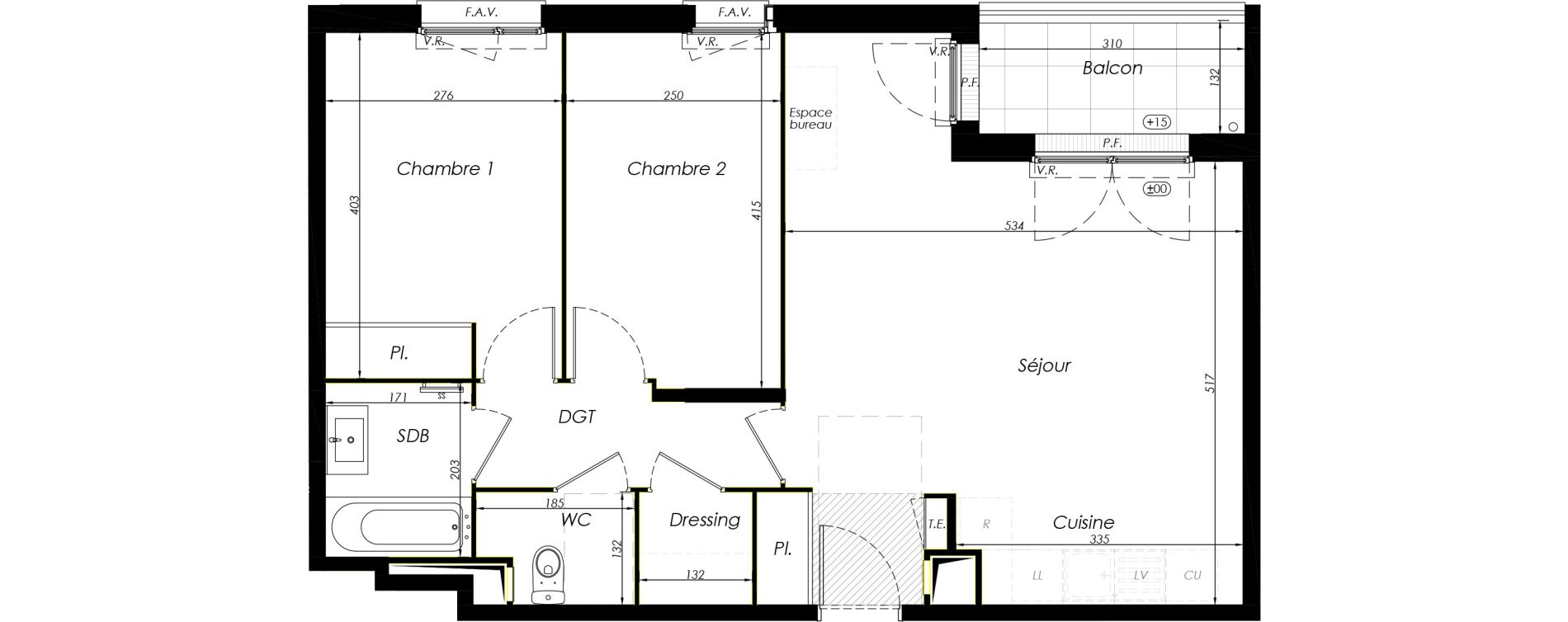 Appartement T3 de 63,01 m2 &agrave; Noisy-Le-Grand Centre