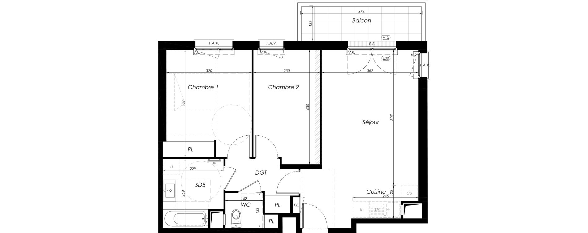 Appartement T3 de 59,65 m2 &agrave; Noisy-Le-Grand Centre