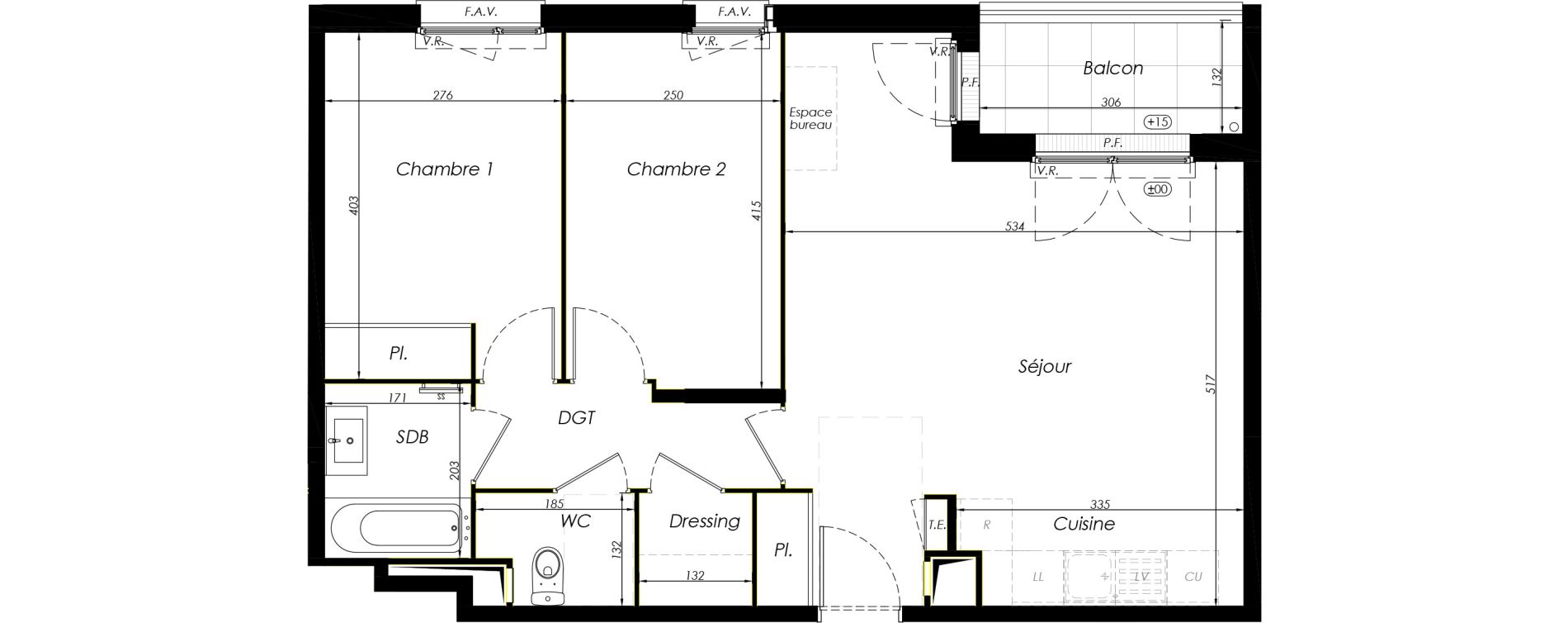 Appartement T3 de 63,01 m2 &agrave; Noisy-Le-Grand Centre