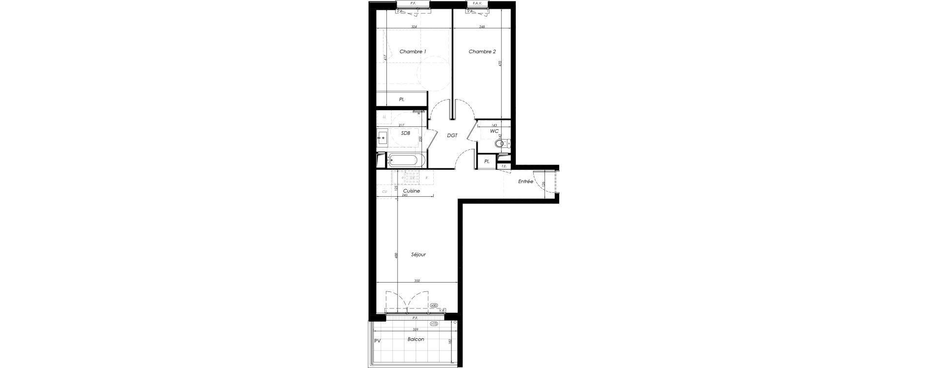 Appartement T3 de 64,28 m2 &agrave; Noisy-Le-Grand Centre