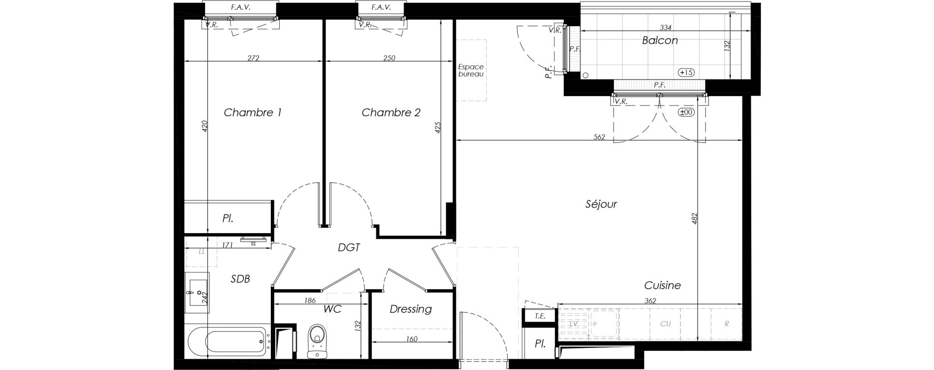 Appartement T3 de 64,57 m2 &agrave; Noisy-Le-Grand Centre