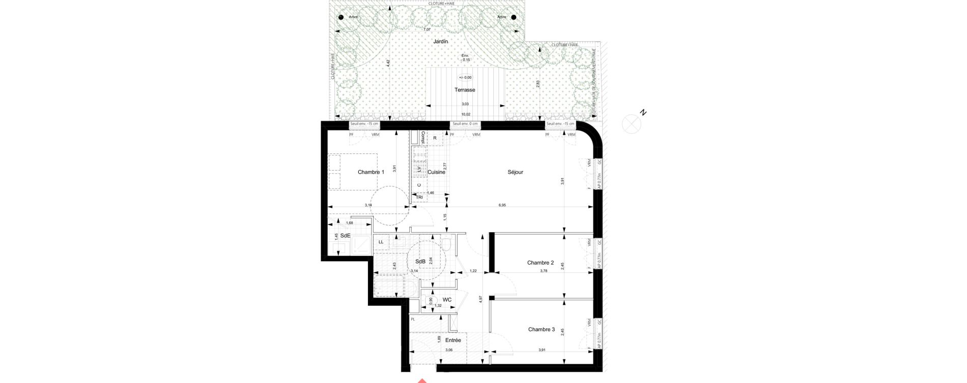 Appartement T4 de 76,89 m2 &agrave; Noisy-Le-Grand Bas-heurts