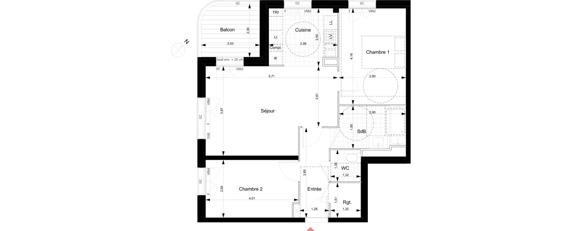 Appartement T3 de 63,52 m2 &agrave; Noisy-Le-Grand Bas-heurts