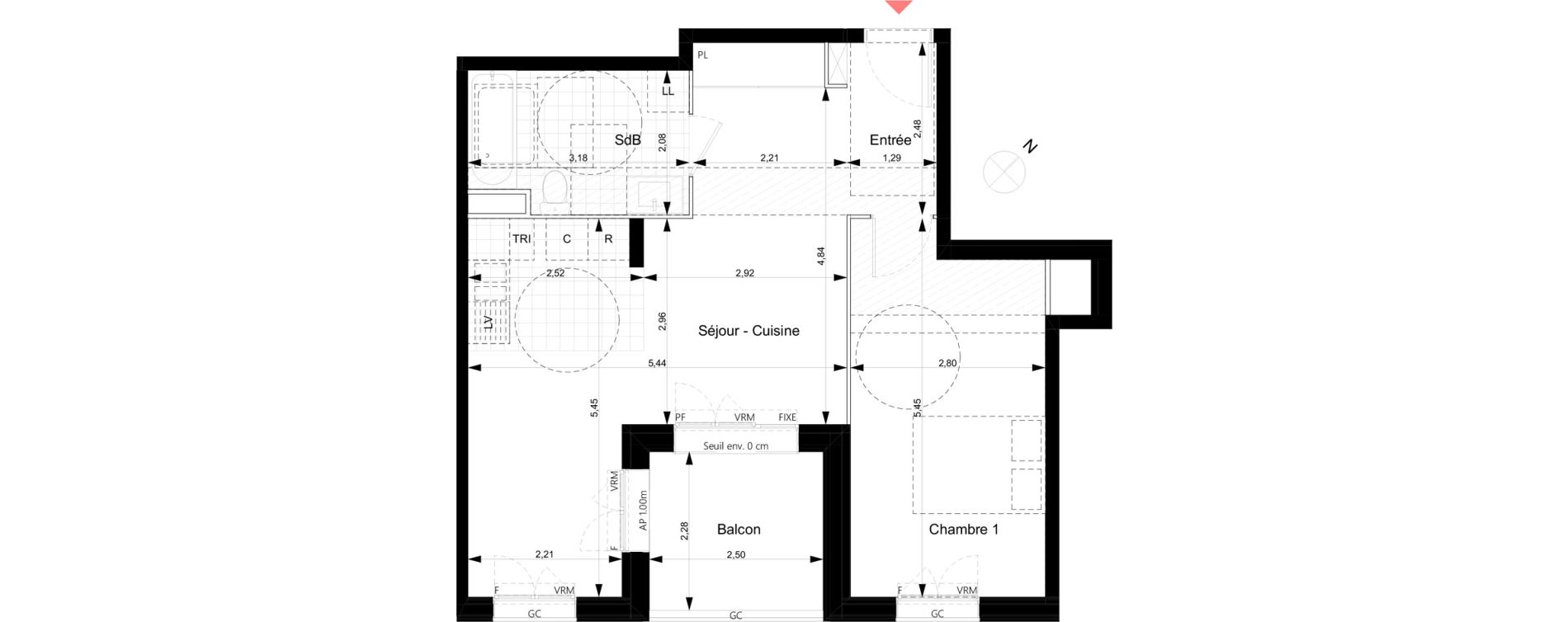 Appartement T2 de 50,70 m2 &agrave; Noisy-Le-Grand Bas-heurts