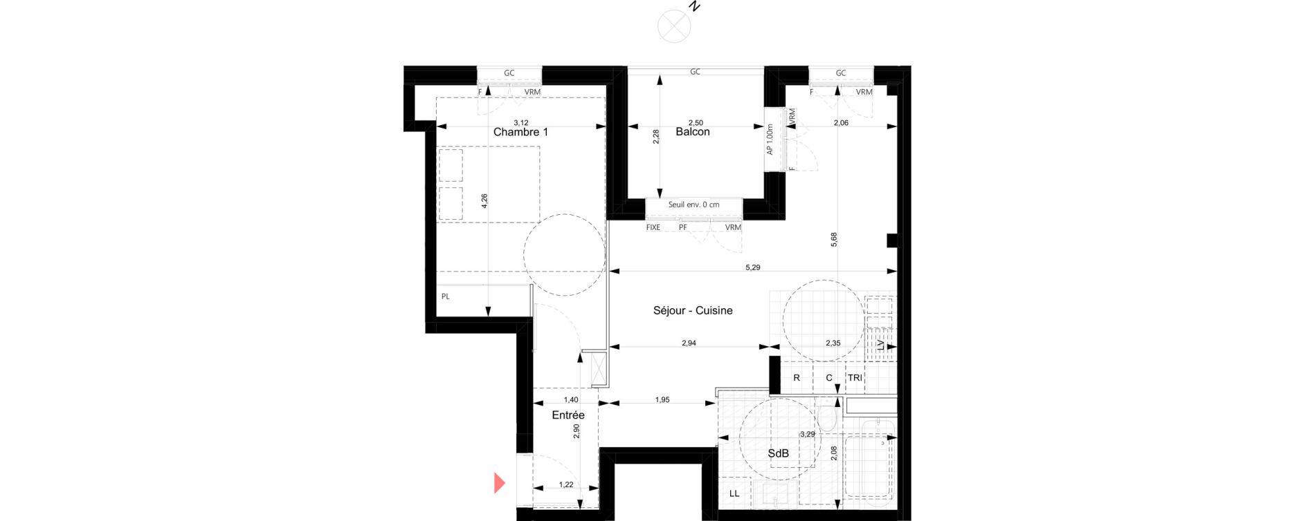 Appartement T2 de 48,19 m2 &agrave; Noisy-Le-Grand Bas-heurts