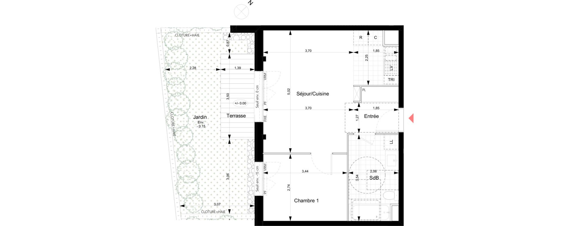 Appartement T2 de 41,95 m2 &agrave; Noisy-Le-Grand Bas-heurts