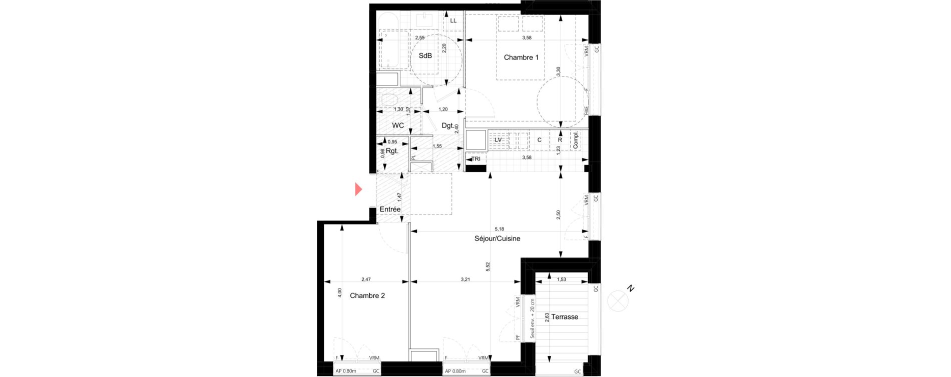 Appartement T3 de 60,50 m2 &agrave; Noisy-Le-Grand Bas-heurts
