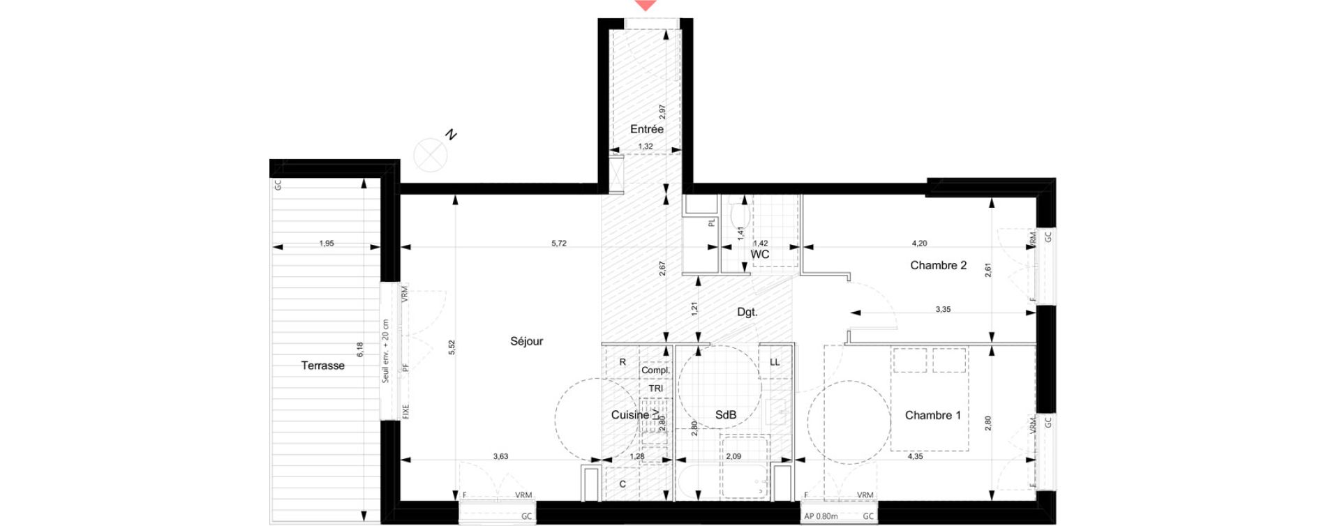 Appartement T3 de 65,02 m2 &agrave; Noisy-Le-Grand Bas-heurts