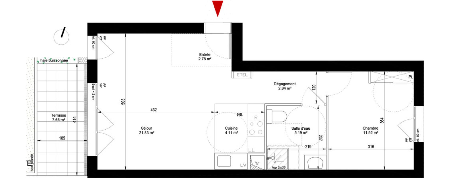Appartement T2 de 48,25 m2 &agrave; Noisy-Le-Grand L ile de la marne