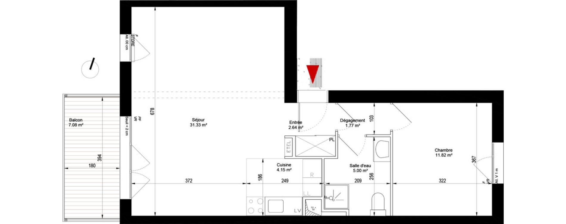 Appartement T2 bis de 56,71 m2 &agrave; Noisy-Le-Grand L ile de la marne