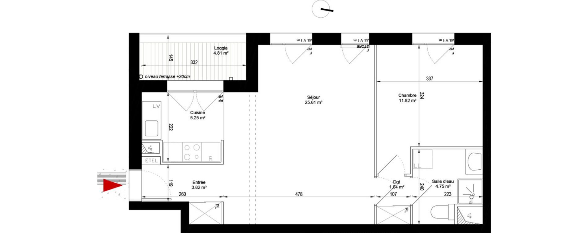 Appartement T2 de 52,89 m2 &agrave; Noisy-Le-Grand L ile de la marne
