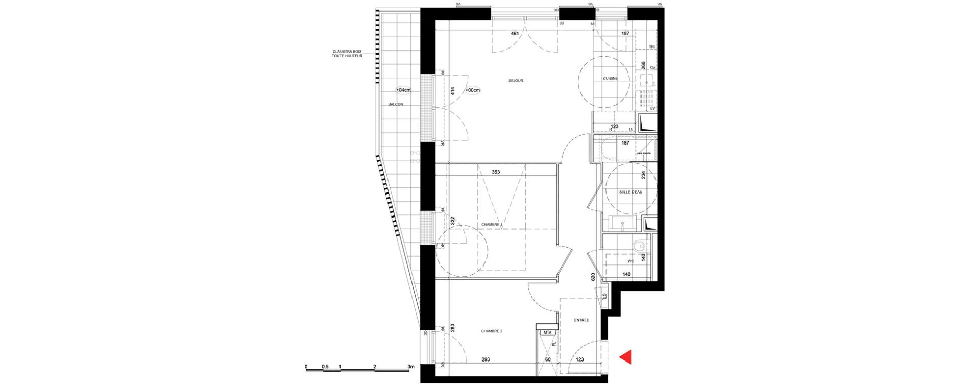 Appartement T3 de 60,46 m2 &agrave; Noisy-Le-Grand Centre