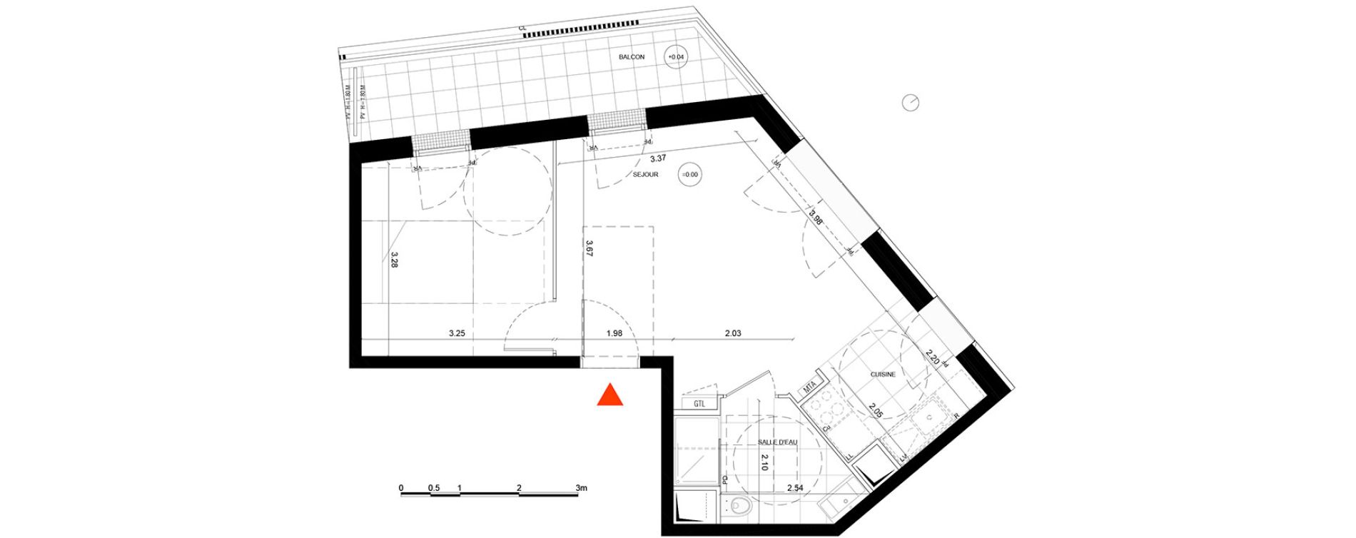 Appartement T2 de 41,80 m2 &agrave; Noisy-Le-Grand Centre