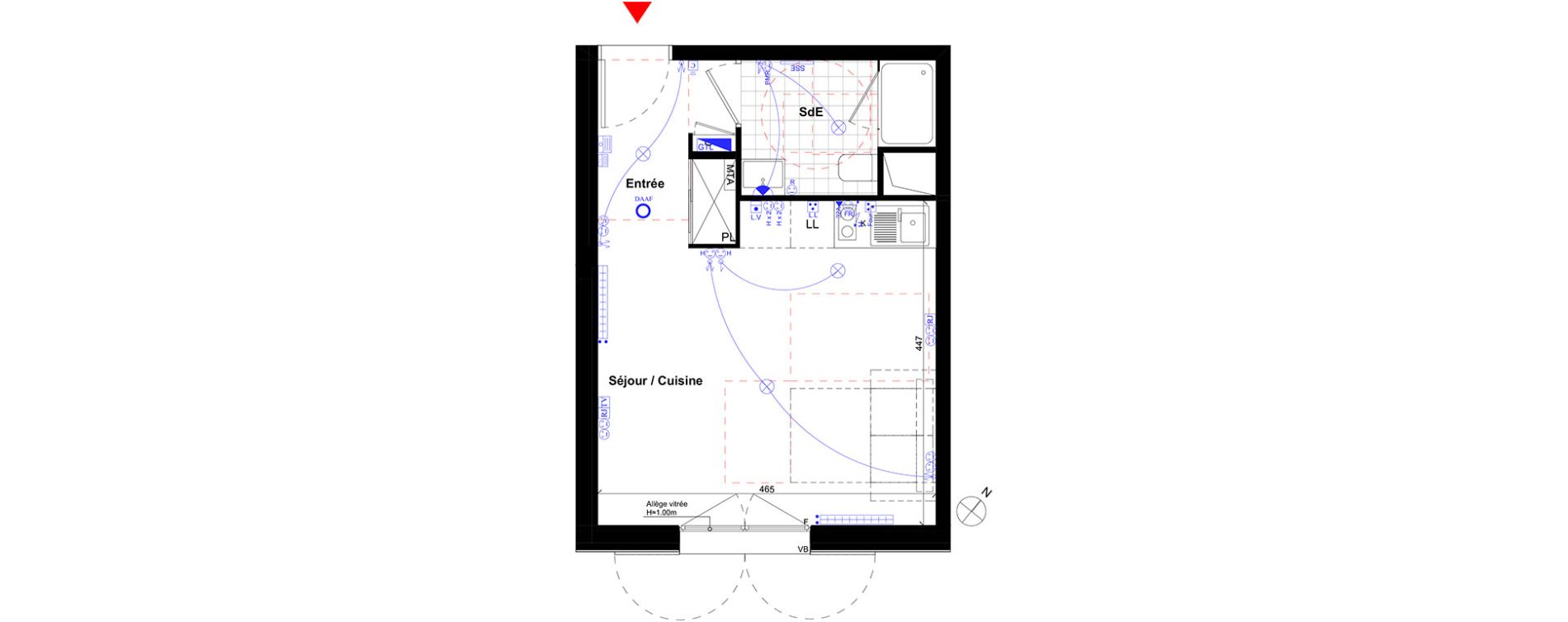 Appartement T1 de 28,70 m2 &agrave; Noisy-Le-Grand Centre