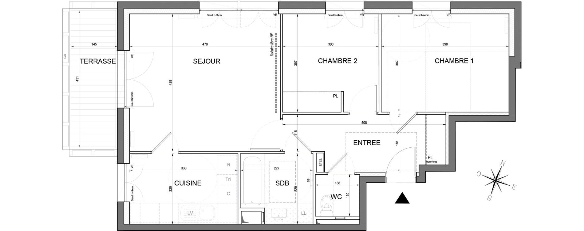 Appartement T3 de 63,65 m2 &agrave; Noisy-Le-Grand Centre ville