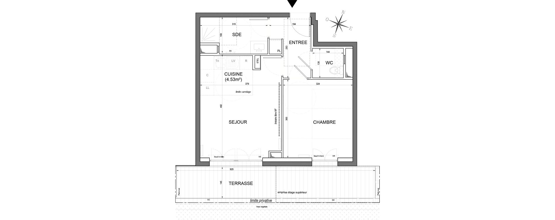 Appartement T2 de 41,16 m2 &agrave; Noisy-Le-Grand Centre ville