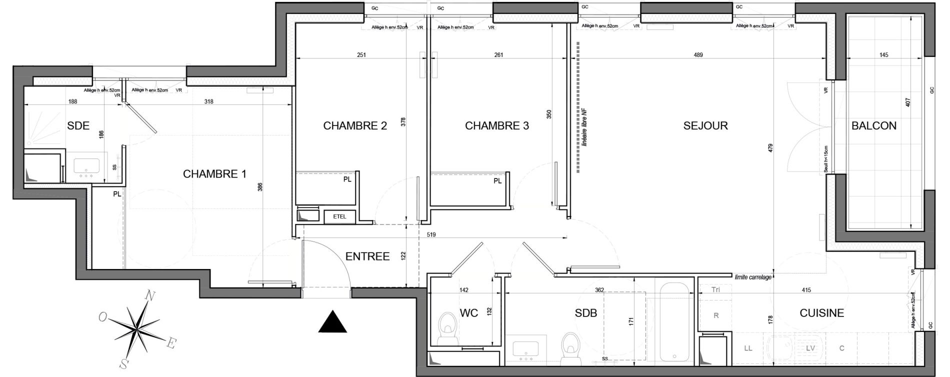 Appartement T4 de 79,20 m2 &agrave; Noisy-Le-Grand Centre ville