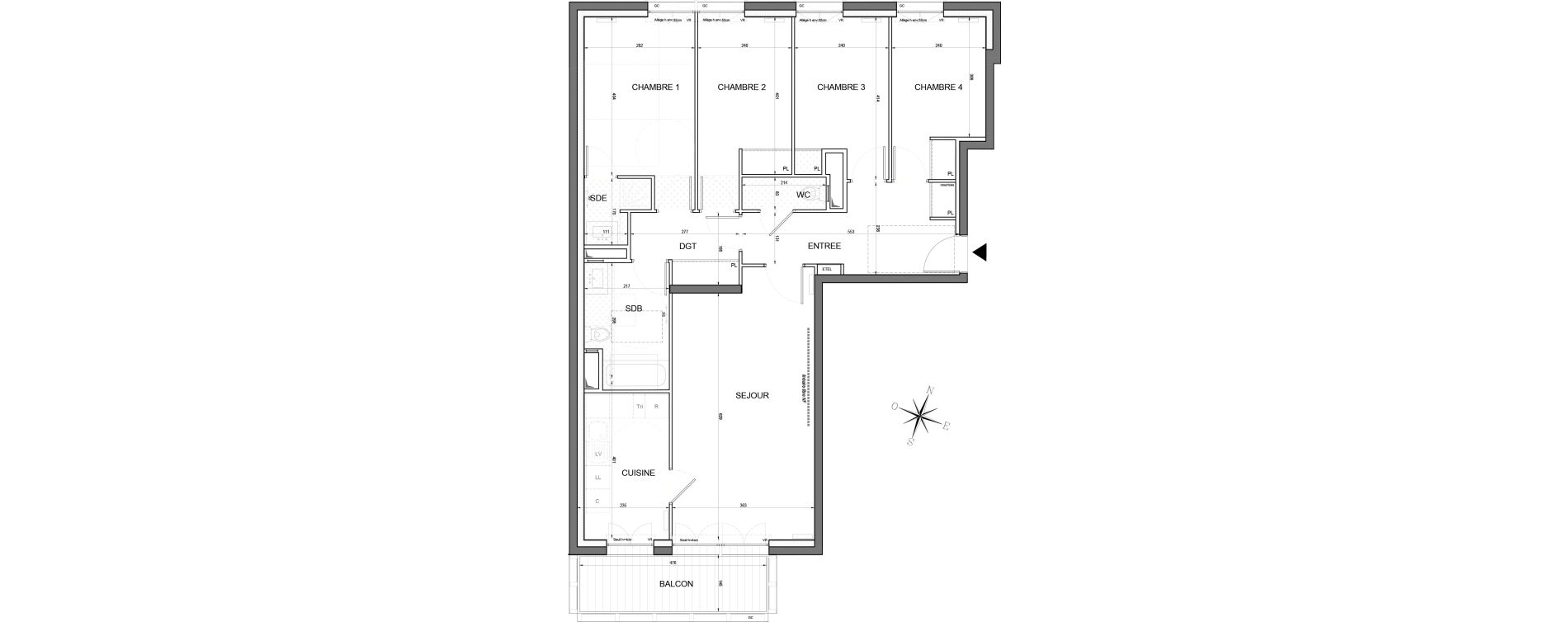 Appartement T5 de 98,65 m2 &agrave; Noisy-Le-Grand Centre ville