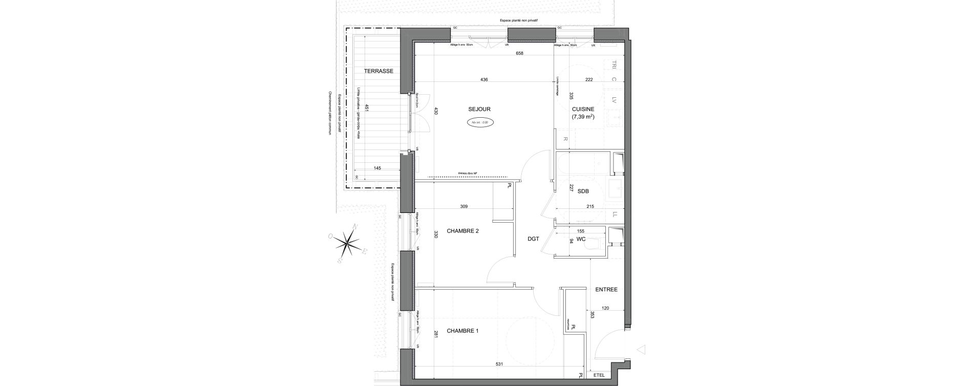 Appartement T3 de 66,37 m2 &agrave; Noisy-Le-Grand Centre ville