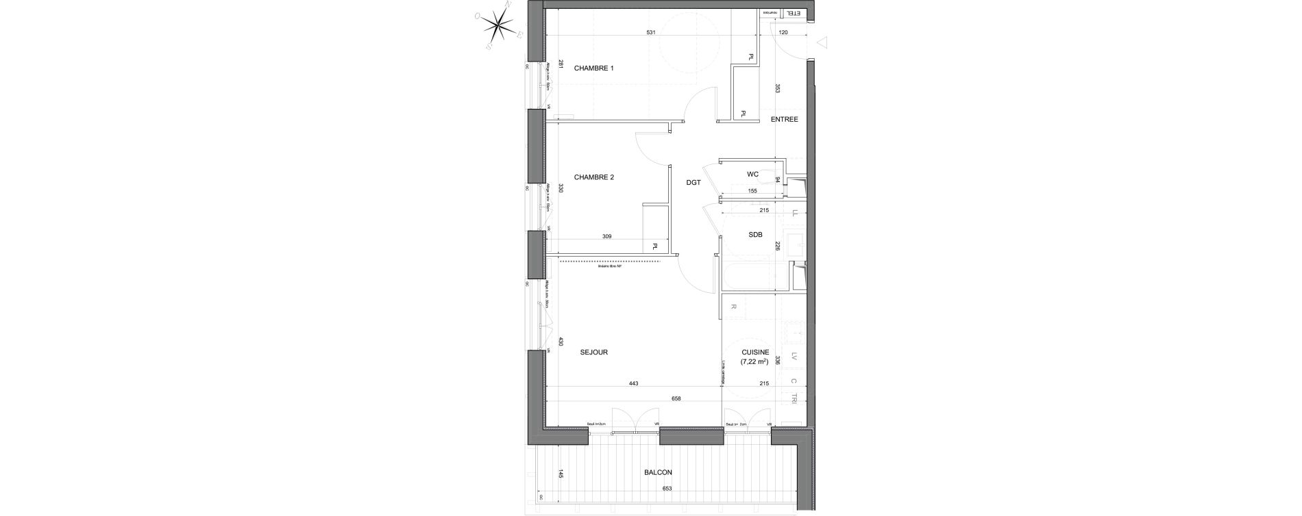 Appartement T3 de 66,61 m2 &agrave; Noisy-Le-Grand Centre ville