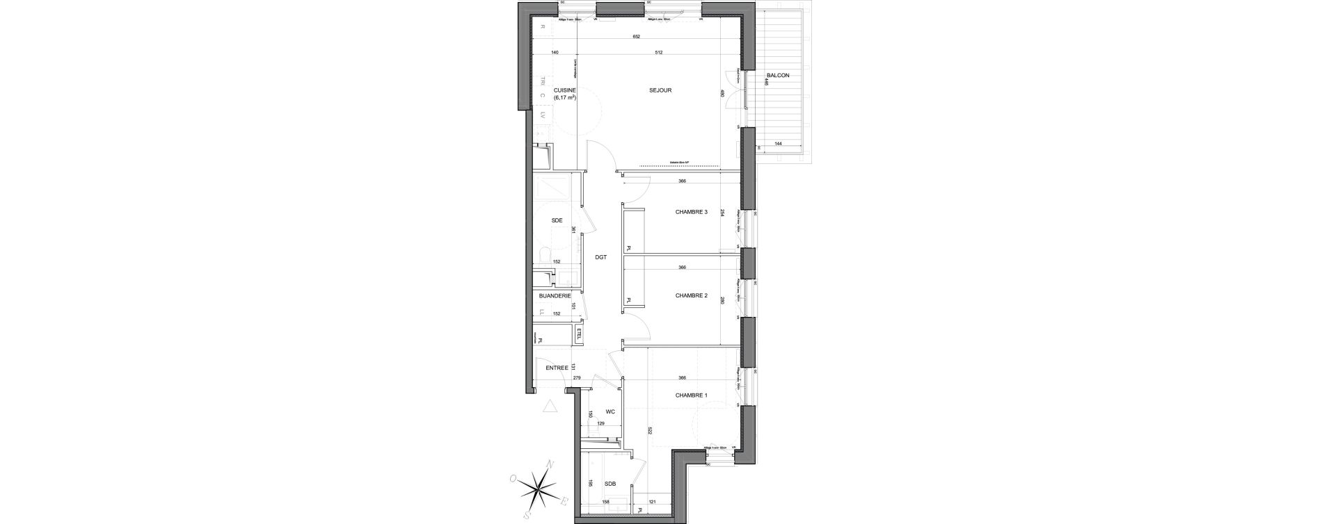 Appartement T4 de 87,26 m2 &agrave; Noisy-Le-Grand Centre ville